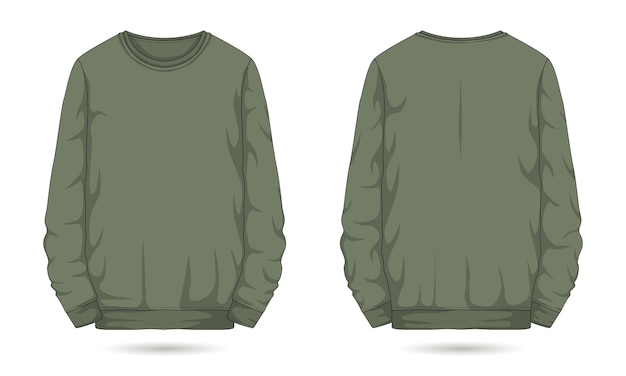 Long sleeve sweatshirt mockup front and back view