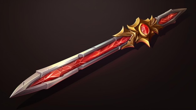 Vector a long sword with the word fire on the bottom