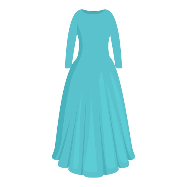 Vector long turquoise dress flowing elegantly for special occasions