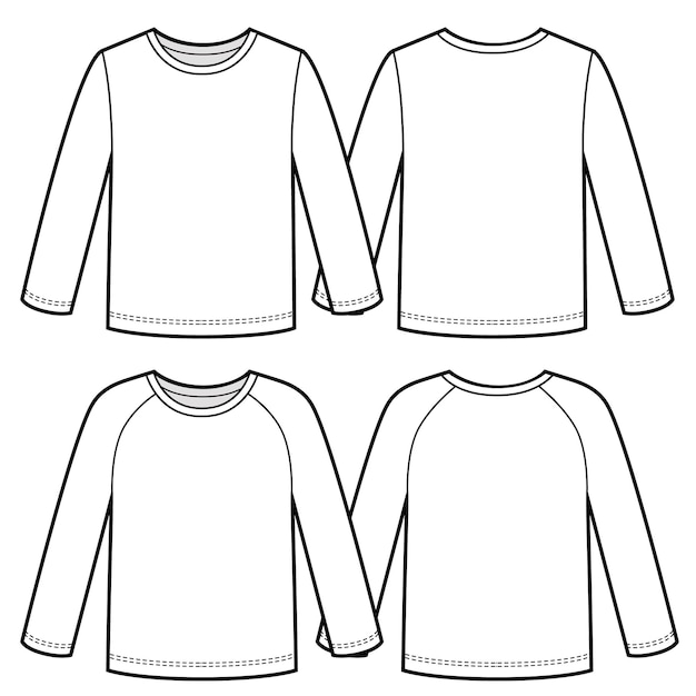 Longsleeve for kids vector template for design