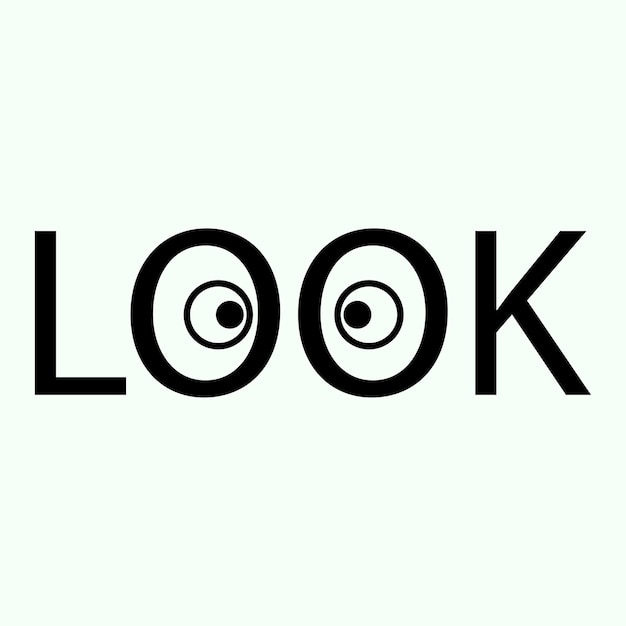 look negative space logo