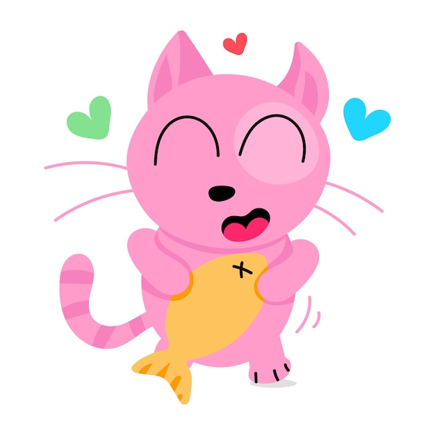 Look at this cute flat sticker of cat