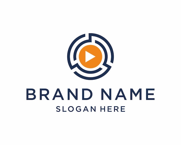 Loop Video Logo Design Template cinema video vector play butom vector