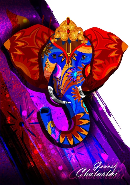 Vector lord ganpati on ganesh chaturthi background