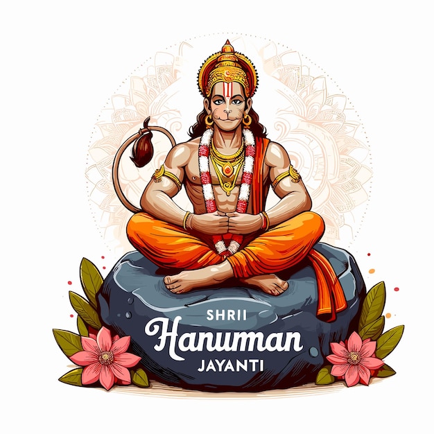 Lord Hanuman Jayanti vector illustration shri hanuman lord ram devote generated ai