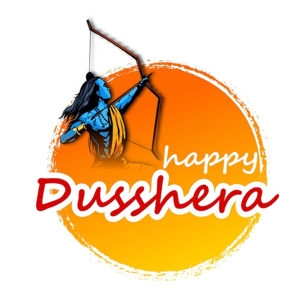 Lord Rama killing Ravana in Navratri festival for Happy Dussehra Vijayadashami Hindu festival