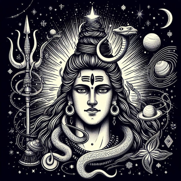 Lord Shiv artistic vector design