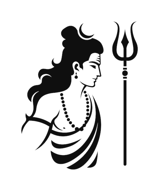 lord shiva hindu god character mascot design vector