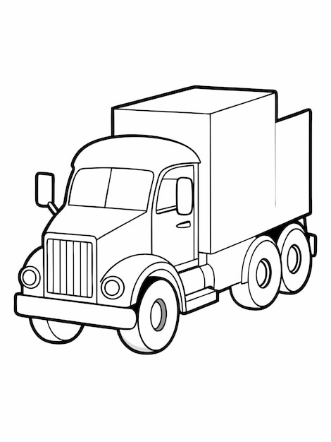 Vector lorry colouring book pages for children and adults with vector design