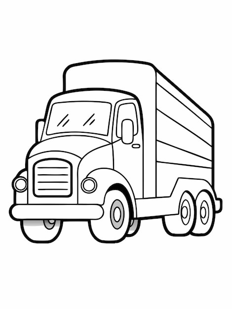 Lorry colouring book pages for children and adults with vector design