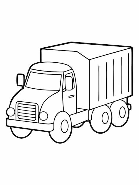 Lorry colouring book pages for children and adults with vector design