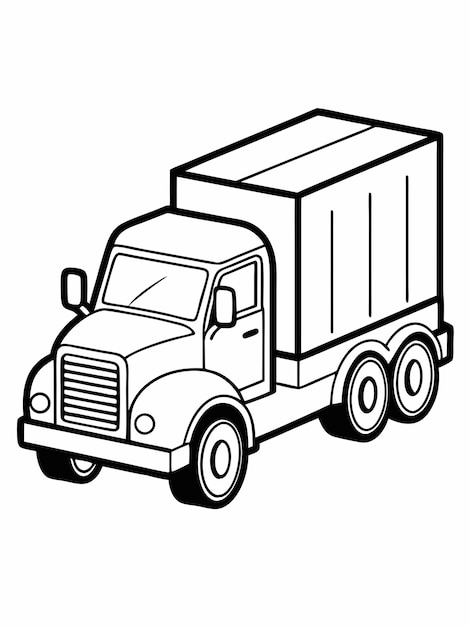 Vector lorry colouring book pages for children and adults with vector design