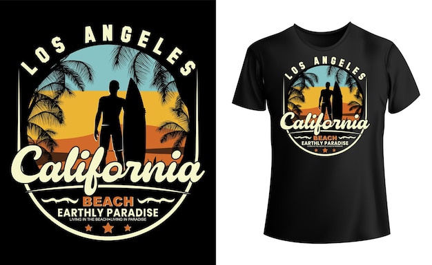 Los angeles california beach tee shirt design california beach graphic tshirt design