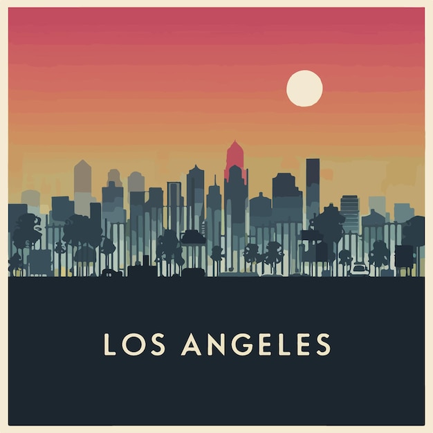 Los Angeles City Skyline Vector