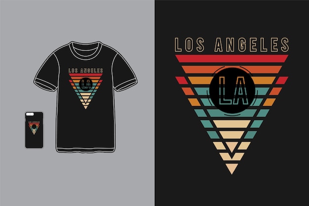 Los angeles,triangle logo t-shirt,case mockup