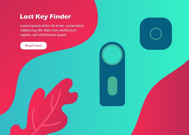 Lost key finder web page in flat style