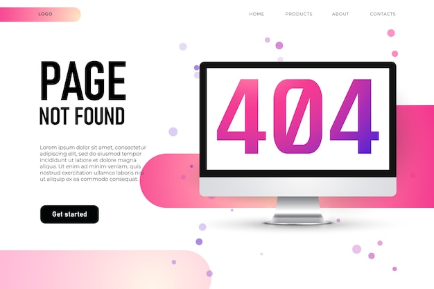 Lost page error, landing page template.