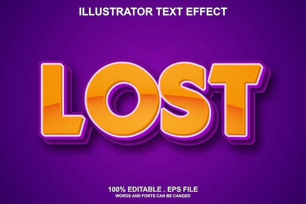 lost text effect editable