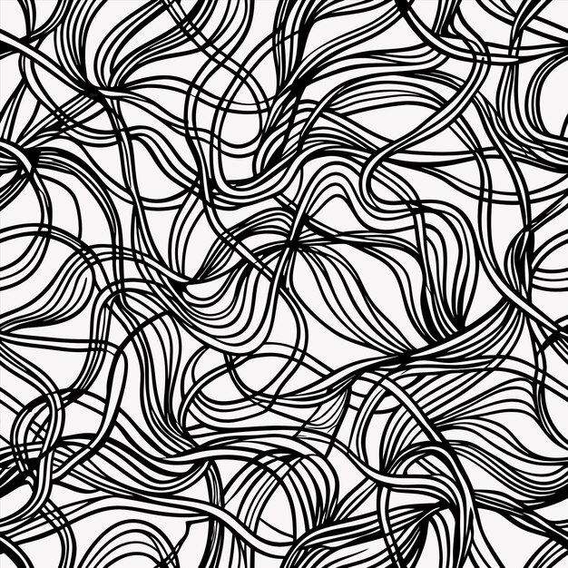 Vector a lot of curved lines in black and white