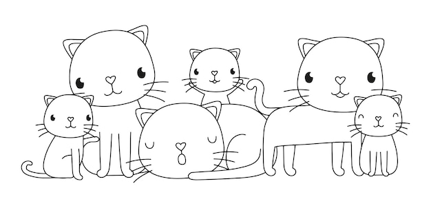 Lots of cats vector illustration