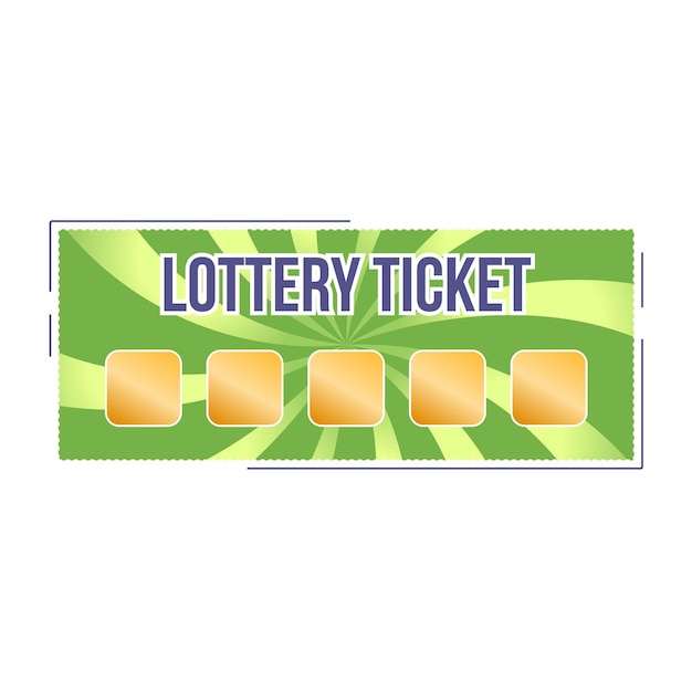 Vector lottery ticket for drawing money and prizes lottery luck fortune