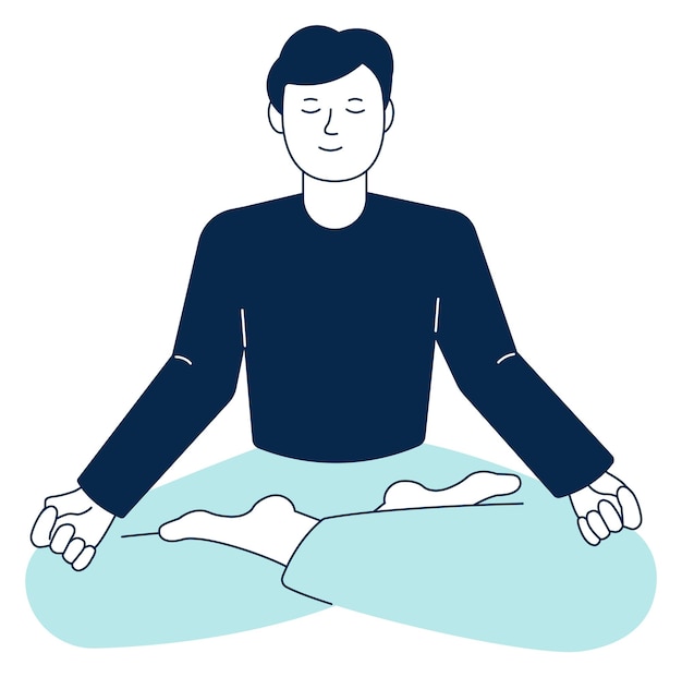 Lotus asana icon Man sit in yoga pose