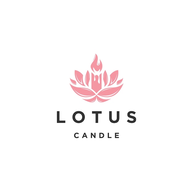 Lotus candle logo icon design template flat vector