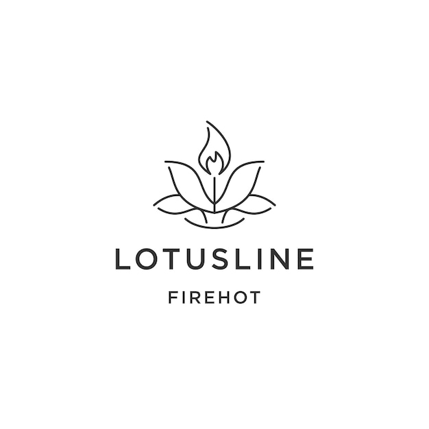 Lotus candle logo icon design template flat vector