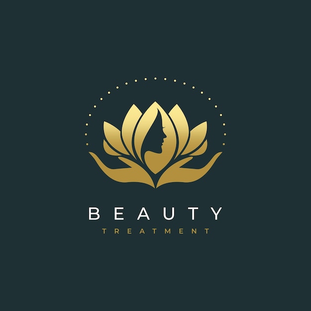 Lotus flower beauty salon and hair treatment logo