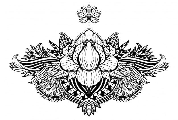 Lotus flower ethnic symbol