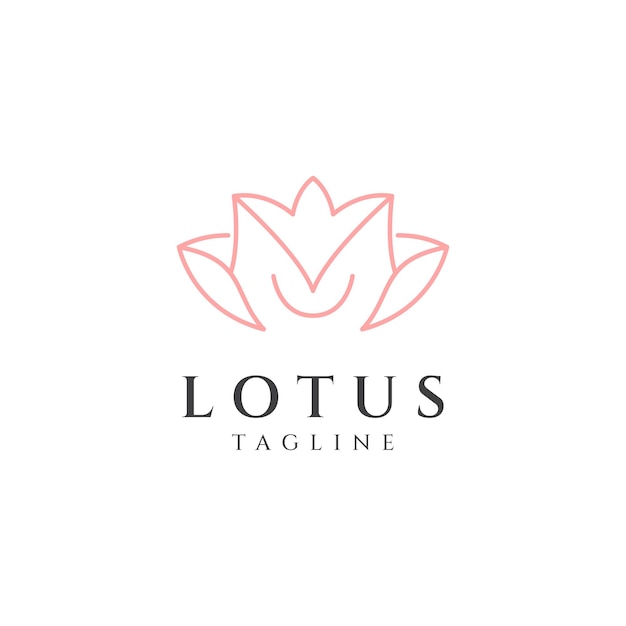 Lotus flower logo design vector illustration