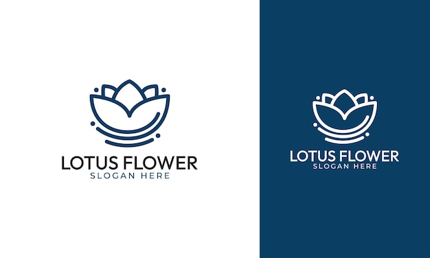 Lotus flower logo design with minimal style