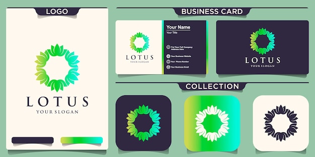 Lotus Flower Logo with business card design