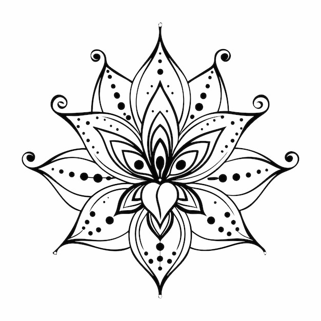 Vector lotus flower mandala tattoo design minimalist vector art