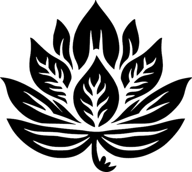 Lotus Flower Minimalist and Simple Silhouette Vector illustration