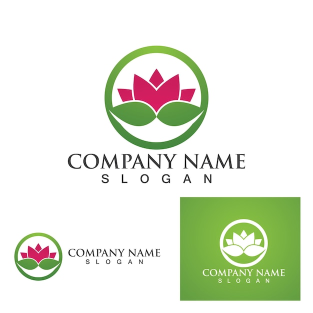 Lotus Flower Sign for Wellness, Spa and Yoga. Vector Illustration