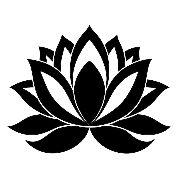 Lotus flower vector illustration silhouette design white background