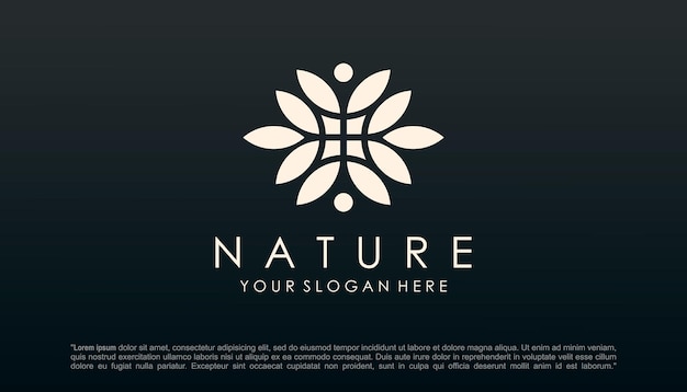 Lotus flower yoga logo design vector