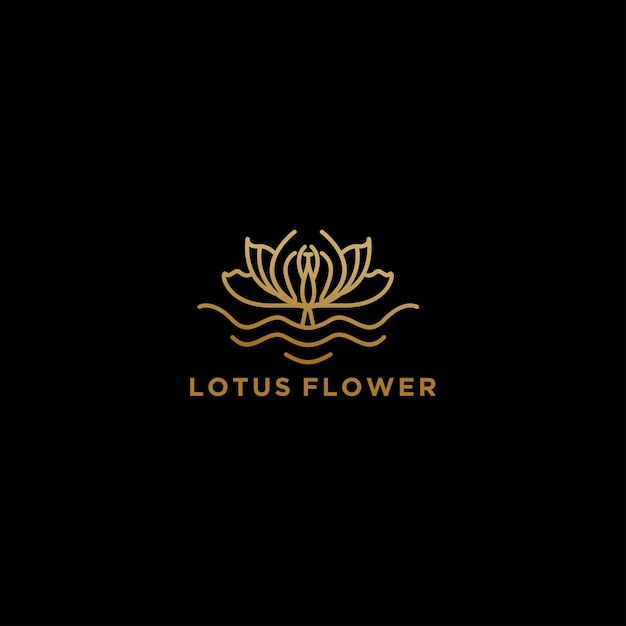 lotus flower yoga peace logo template vector logo design