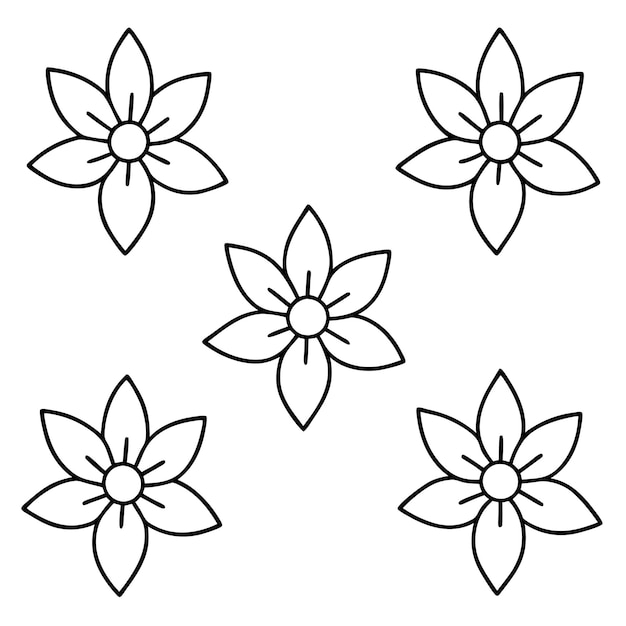 Vector lotus flowers on a white background