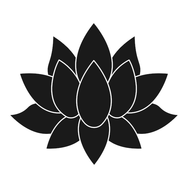 Lotus icon.Black silhouette.Vector illustration.