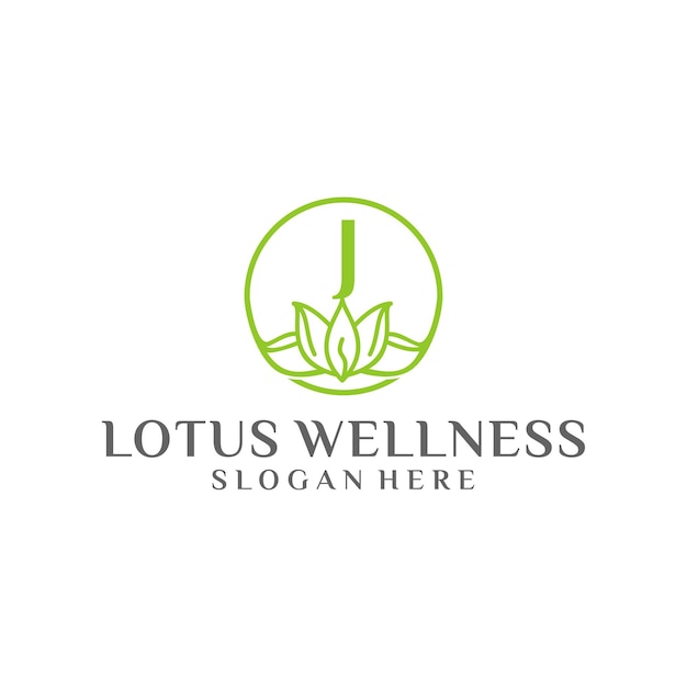 Lotus j wellness logo design