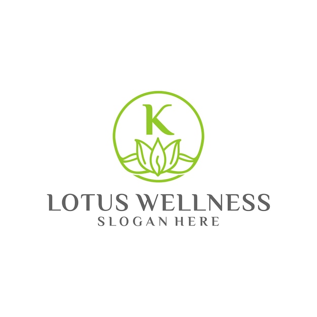 Lotus k wellness logo design