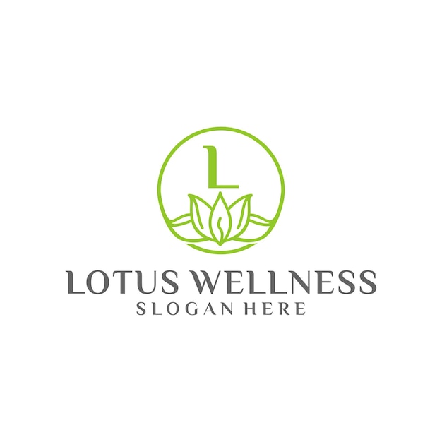 Lotus l wellness logo design