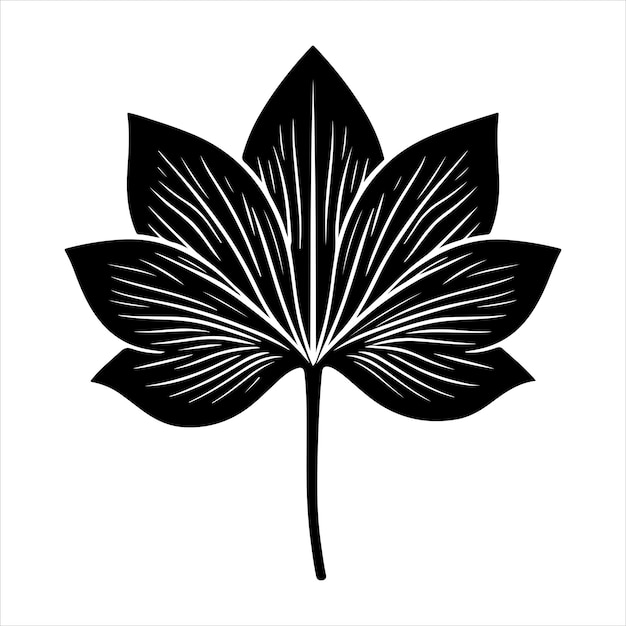 lotus leaf silhouette vector black color silhouette