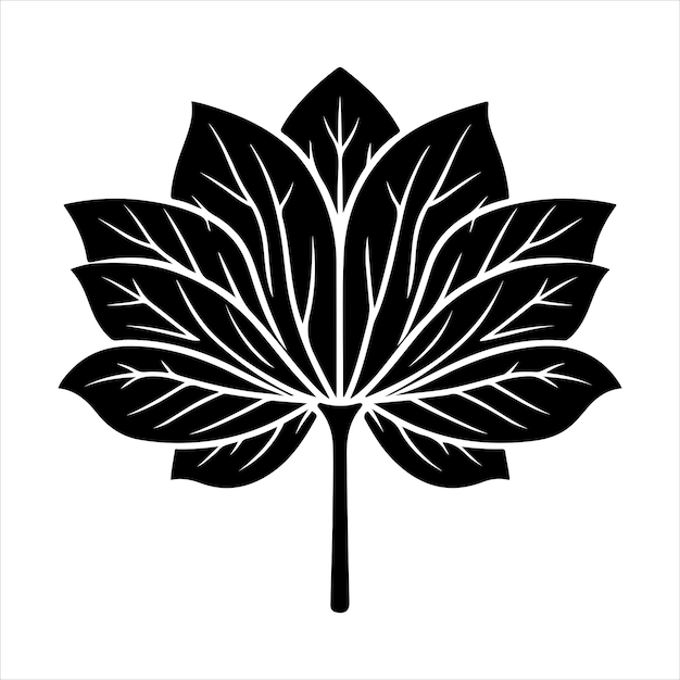 lotus leaf silhouette vector black color silhouette