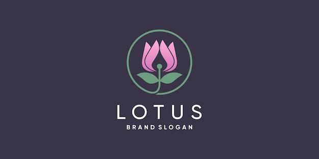 Lotus logo concept with fresh and unique style Premium Vector