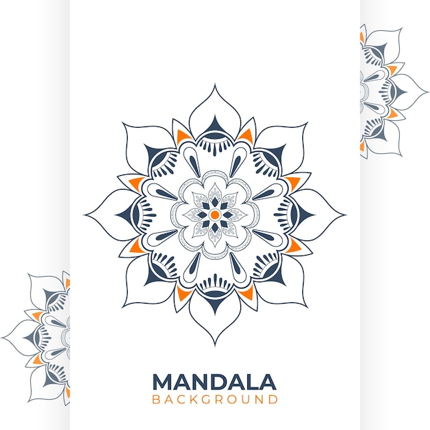 Lotus mandala background design with handdrawn