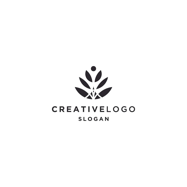 Lotus people logo icon design template