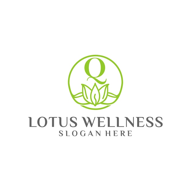 Lotus q wellness logo design